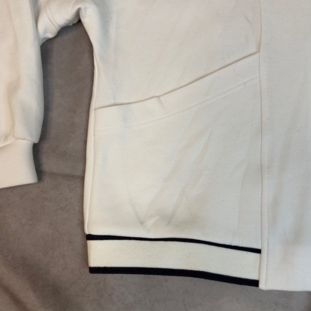 VARLEY Antonia Relaxed Button-Front Cardigan - Small - White/Navy - Picture 6 of 7